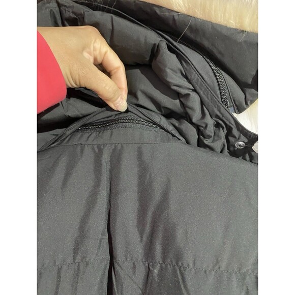 LL Bean Ultrawarm Downtek Coat Womens XL Black Puffer Snaps Long Granola Girl - Picture 12 of 15